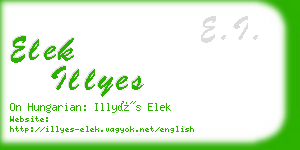 elek illyes business card